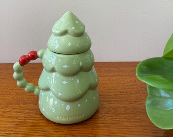 Starbucks Christmas Tree Mug with Lid, 2022 Collectible