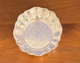 Antique Silver-Plated Chased Floral Scalloped Bowl, Barker Ellis England
