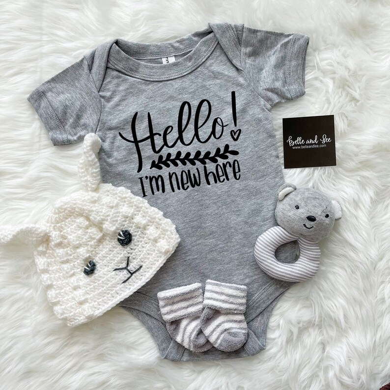Hello I'm New Here Onesie Newborn Outfit Etsy