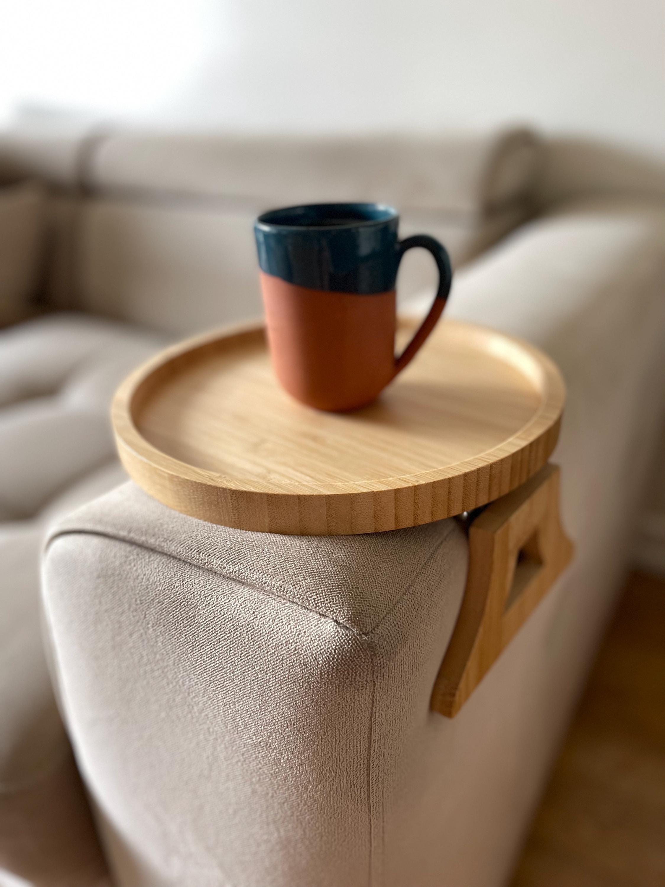 Couch Drink Holder Couch Arm Tray,Bamboo Folding Sofa Tray,Sofa