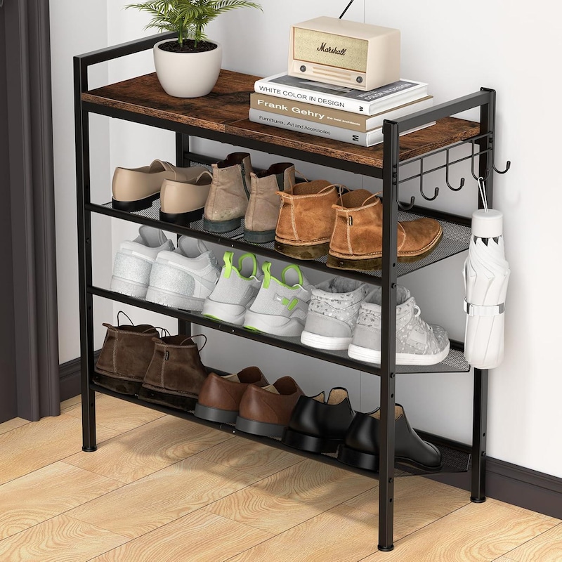 Entryway Shoe Rack and Hook - Etsy