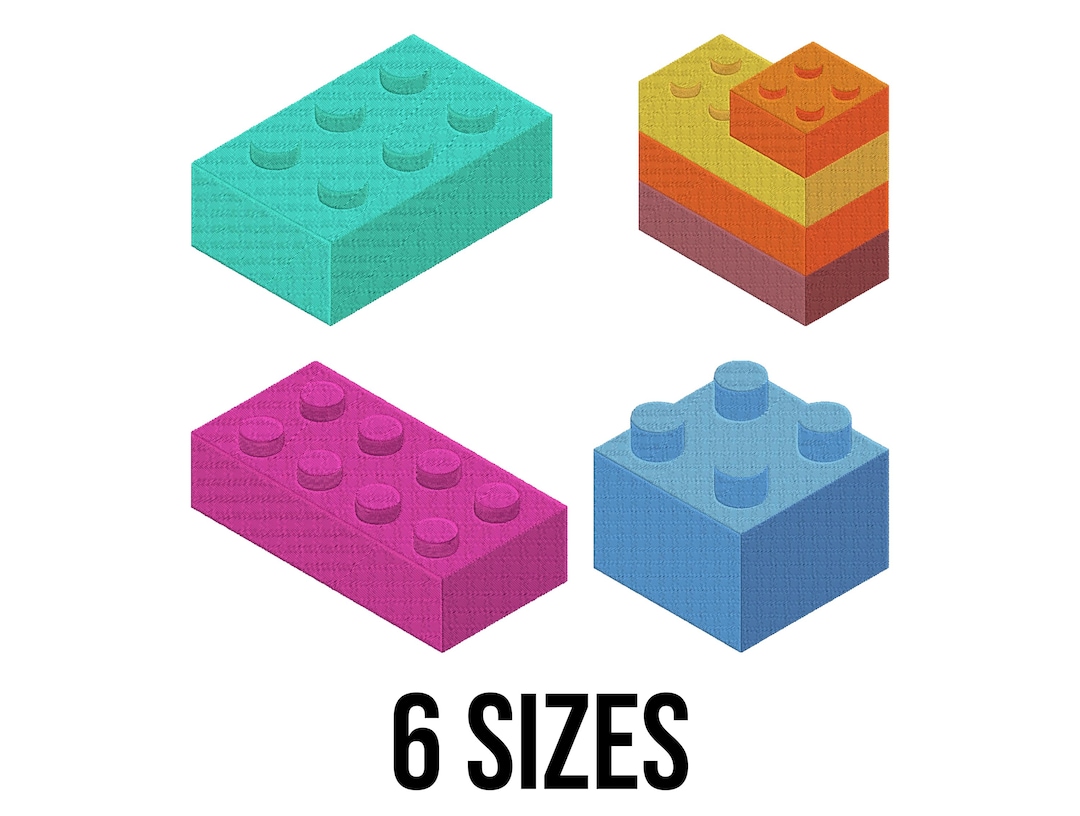 Mini Storage Building Embrioder File Set of Building Blocks Embroidery Design - Building Blocks Embroidery ...