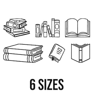 Stack Of Books Embroidery Design - Books Applique Embroidery Design - Back To School Embroidery - Machine Embroidery Design Files - 6 Sizes