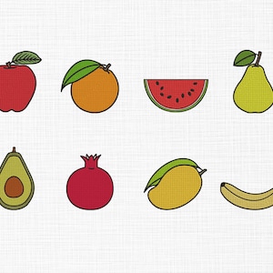 Fruits Bundle Embroidery Design Fruits Embroidery Design Summer Embroidery Files Machine Embroidery Files 5 Sizes Digital Download