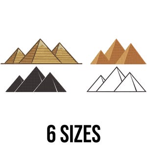 Egypt Pyramids Bundle Embroidery Design - Egyptian Pyramid Embroidery Design - Pyramids Applique Machine Embroidery Design Files - 6 Sizes