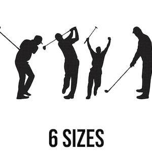 Golf Player Embroidery Design - Golfer Embroidery Design - Golfer Silhouette Embroidery Design - Machine Embroidery Design Files - 6 Sizes