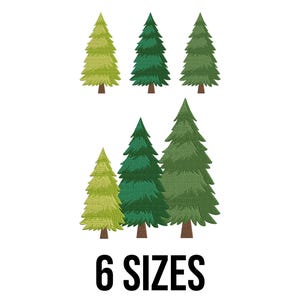 Pine Tree Bundle Embroidery Design - Pine Tree Collection Embroidery Design - Beautiful Pine Trees Machine Embroidery Design Files - 6 Sizes