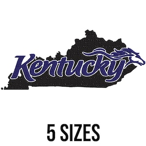 Kentucky Embroidery Design - Kentucky Silhouette Embroidery Design - Kentucky State Embroidery - Machine Embroidery Design Files - 5 Sizes
