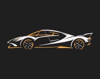 Disegno ricamo auto da corsa - Modelli e disegni ricamo macchina veicoli - Disegno ricamo applique auto - Download immediato - 5 dimensioni