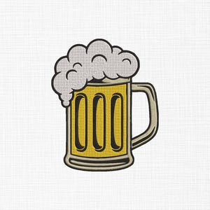 Desenho de bordado de cerveja Desenho de bordado de copo de cerveja Desenho de bordado para amantes de cerveja 5 tamanhos Download digital