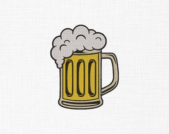 Motif de broderie bière Motif de broderie verre à bière Motif de broderie amateurs de bière 5 tailles en téléchargement numérique