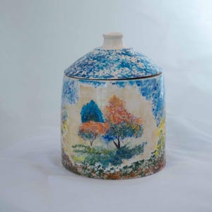 Handmade and Hand-Painted Ceramic Lidded Storage Jar – Customizable