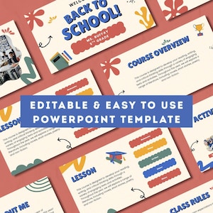 Back to School Powerpoint Template- Digital Download- Editable