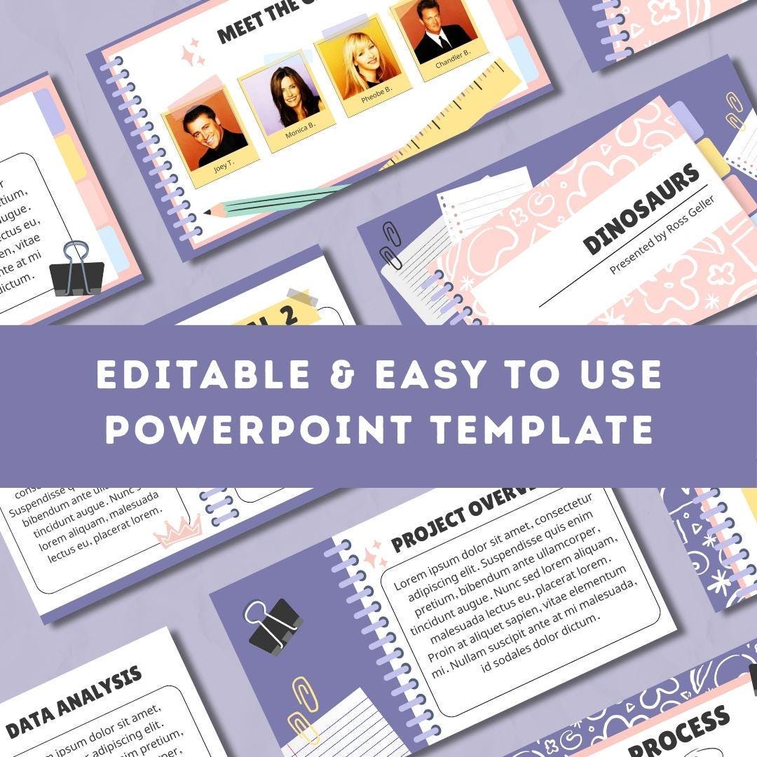 Notebook Style Powerpoint Template- Digital Download- Editable - Etsy