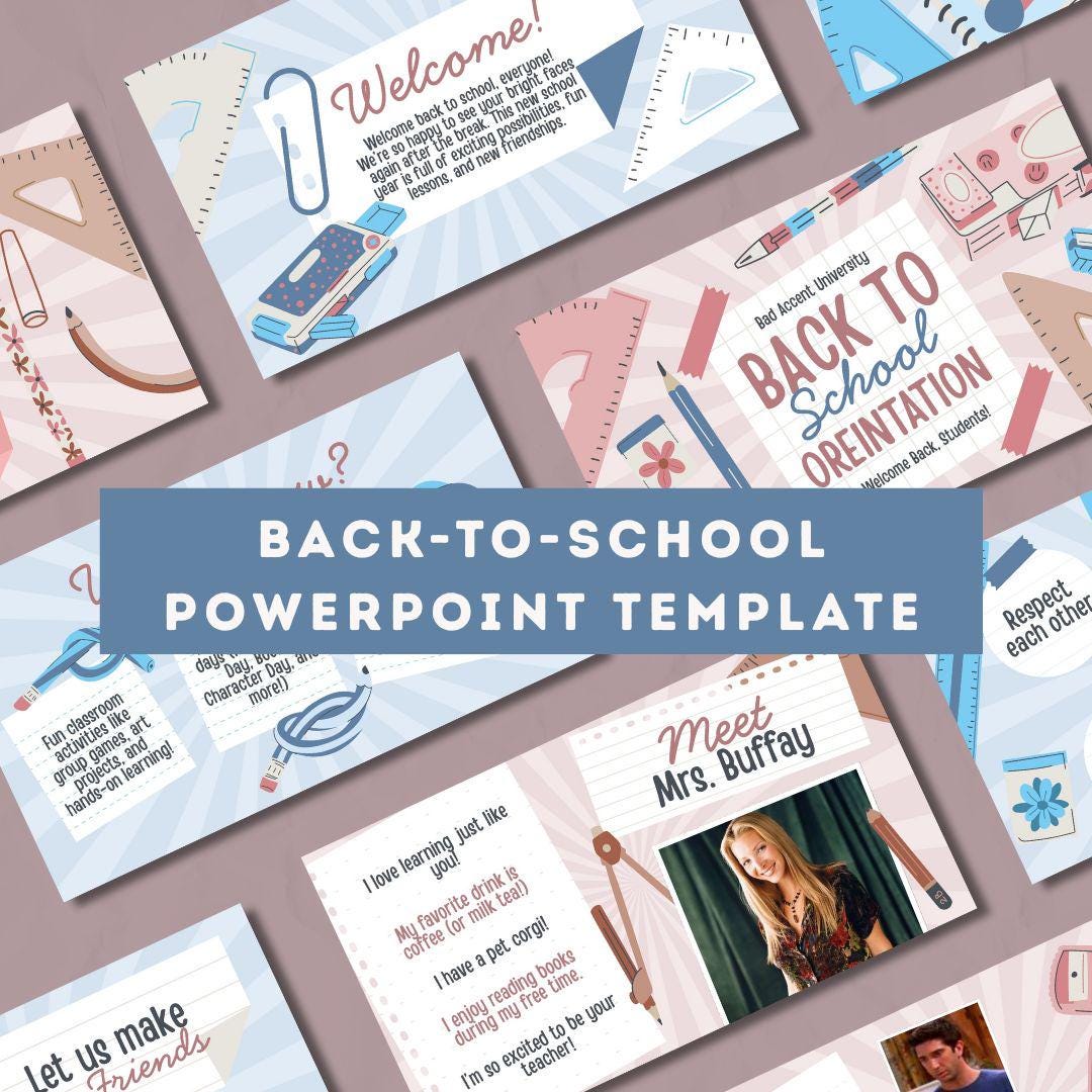 Back to School Powerpoint Template- Digital Download- Editable - Etsy