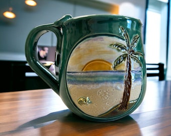 Handmade Beach Vignette Mug