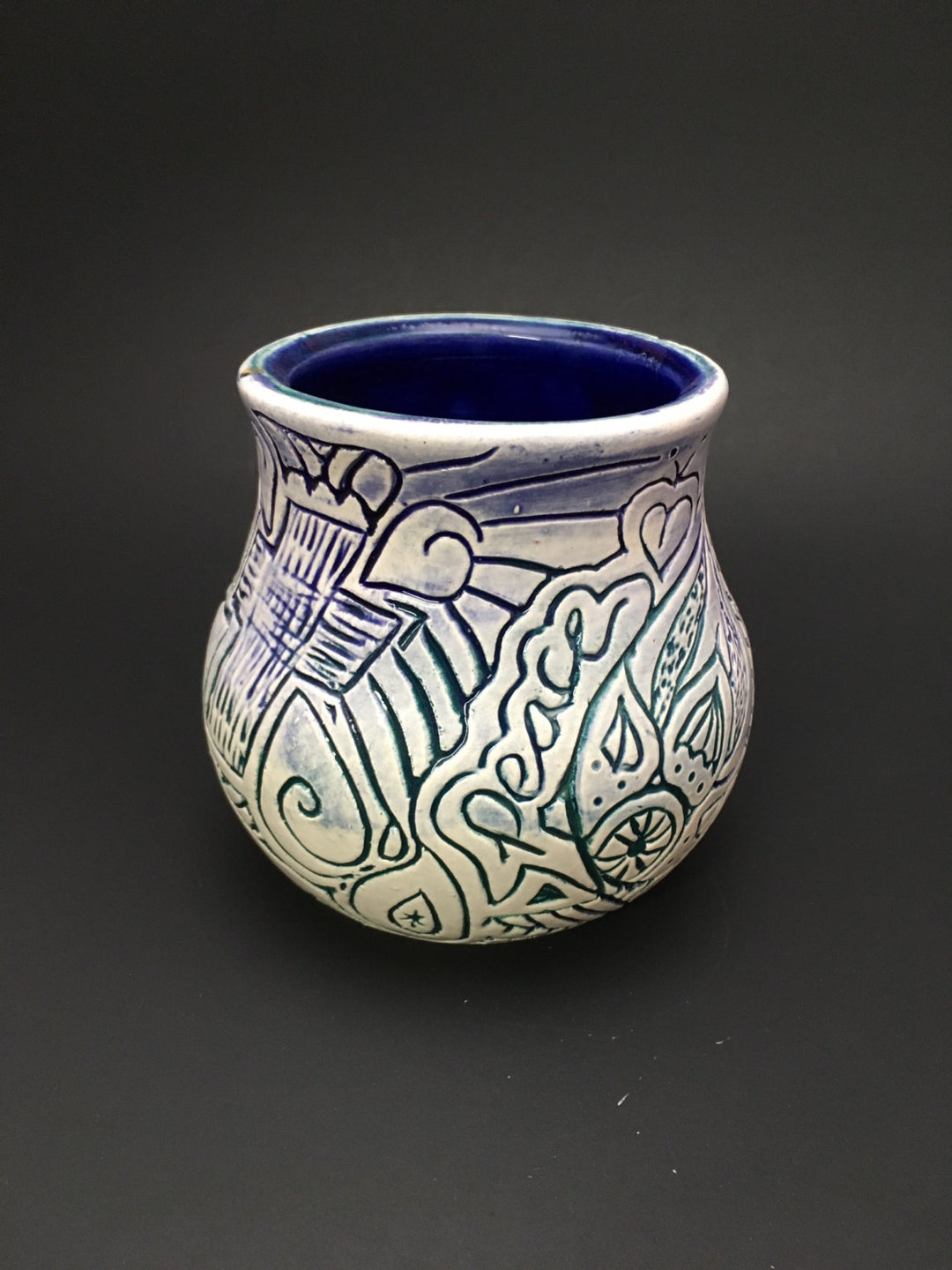 Handmade Pottery Vase, Wheel Thrown Zentangle Vase. - Etsy