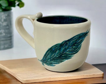 Handmade Feather Mug