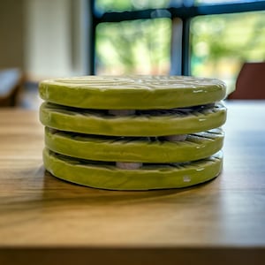 Handmade Pottery Coasters, Handmade Ceramic Coasters, Pottery Coasters