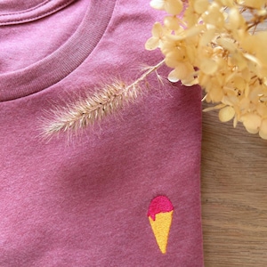 T-shirt with print | T-shirt women with ice cream embroidery | Gift for women | Gifts for the best friend