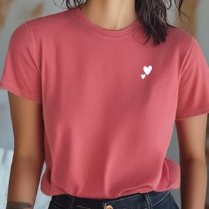 T-shirt women I T-shirt with two hearts embroidery I Fashion summer 2025 women I Gift for women I Gifts for the best friend