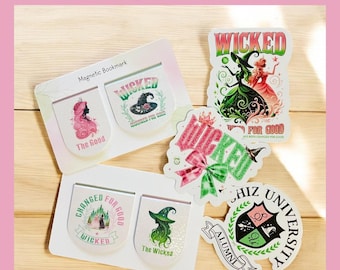 Wicked Magnetic Bookmarks | Wicked Waterproof Stickers | Magnetic Bookmarks | Waterproof Stickers | Handmade Goodes