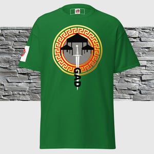 Gad Tribe T-Shirt | Tent and Sword Emblem Graphic Shirt | Bold Tribal Heritage Apparel | Unique Gift Clothing for Men and Women