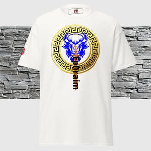 Ephraim Tribe Inspired T-Shirt | Ox Emblem and Sword Graphic Design | Tribal Heritage Symbol Shirt | Bold Statement Gift for Men and Women