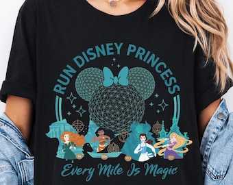 Princess Half Marathon Shirt, Disney Every Mile Is Magic Run T-Shirt, Princess Rapunzel Belle Moana Merida Run Sweat, Runner 5K 10K Running