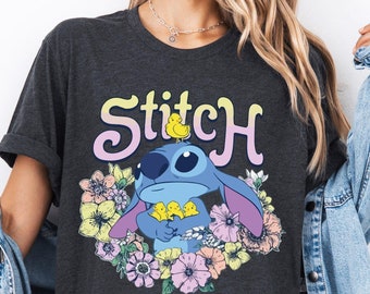 Disney Stitch blommig t-shirt, Disneyland Epcot blommig t-shirt, Disney Ohana t-shirt, WDW Disneyland-resa 2026 t-shirt, Disneyworld-tröja