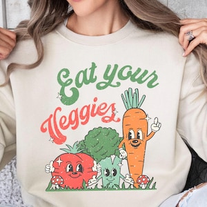 Eat Your Veggies T-Shirt, Retro Farmers Market Vegetable Sweatshirt, Vegan Shirt, Eat Your Vegetables T-Shirt,