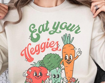 Eat Your Veggies T-Shirt, Retro Farmers Market Vegetable Sweatshirt, Vegan Shirt, Eat Your Vegetables T-Shirt,