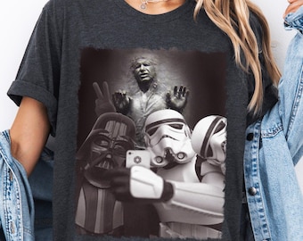 Maglietta Star Wars Stormtrooper Darth Vader Selfie, Maglietta Disney Star Wars, Maglietta Galaxy's Edge, Maglietta per fan di Star Wars, Maglietta per viaggio a Disneyland