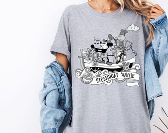 Disney Steamboat Willie Mickey T-shirt, WDW Disneyland Trip Sweatshirt, Original Steamboat Willie T-shirt, Klassisk Mickey T-shirt