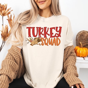 Turkey Squad Shirt, Family Thanksgiving Matching T-Shirts, Thankful Family Shirts, Thanksgiving Group Shirts, Fall Season Sweatshirt