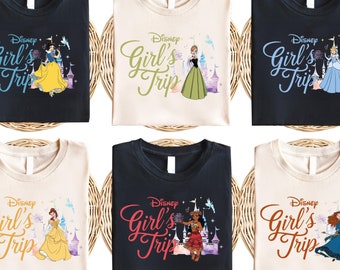 Camiseta de viaje de princesas para niñas, camiseta a juego con el Castillo de Disney, viaje familiar de Disney, camiseta de mejores amigas de Disney, camiseta de princesas para niñas, camiseta del Reino Mágico