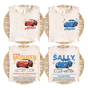 Lightning McQueen & Sally Cars Shirt, Disney Piston Cup Champion Shirt, Disney Car Race Shirt, Disneyland Vacation Tee, Disney Girl Boy Tee