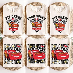 Four Speed Cars Birthday Boy Shirts, Lightning McQueen Birthday Boy Tee, Pit Crew Family Shirt, Disney Birthday Vacation Party Shirt