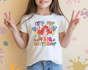 Princess Ariel Birthday Shirt, Little Mermaid Family Birthday T-Shirt, Disney Princess Matching Birthday Tee, Ariel Birthday Party Sweater