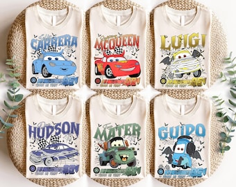 Disney Cars Halloween Shirt, Disneyland Pixar Pumpkin Shirt, McQueen Tow Mater Horror T-Shirt, Spooky Season Shirt, Trick or Treat Sweater