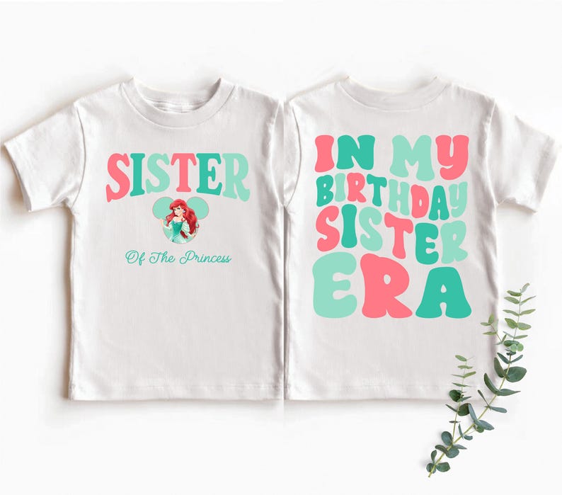 two t - shirts with the words sister and brother printed on them