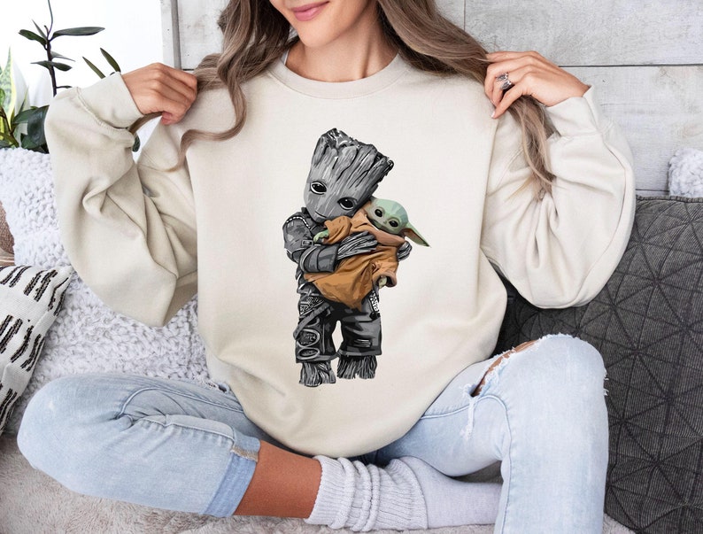 Disney Grogu Baby Yoda T-Shirt, Star Wars Groot Shirt, Mandalorian Grogu Sweater, Baby Yoda Shirt, Galaxy's Edge Shirt, Baby Yoda Cute Tee
