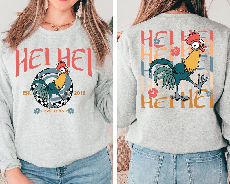 Princess Moana Characters Sweatshirt, Disney Hei Hei Pua Maui Tala Simea Hoodie, Disneyland Family Vacation Sweater, Disney Trip 2026 Sweat