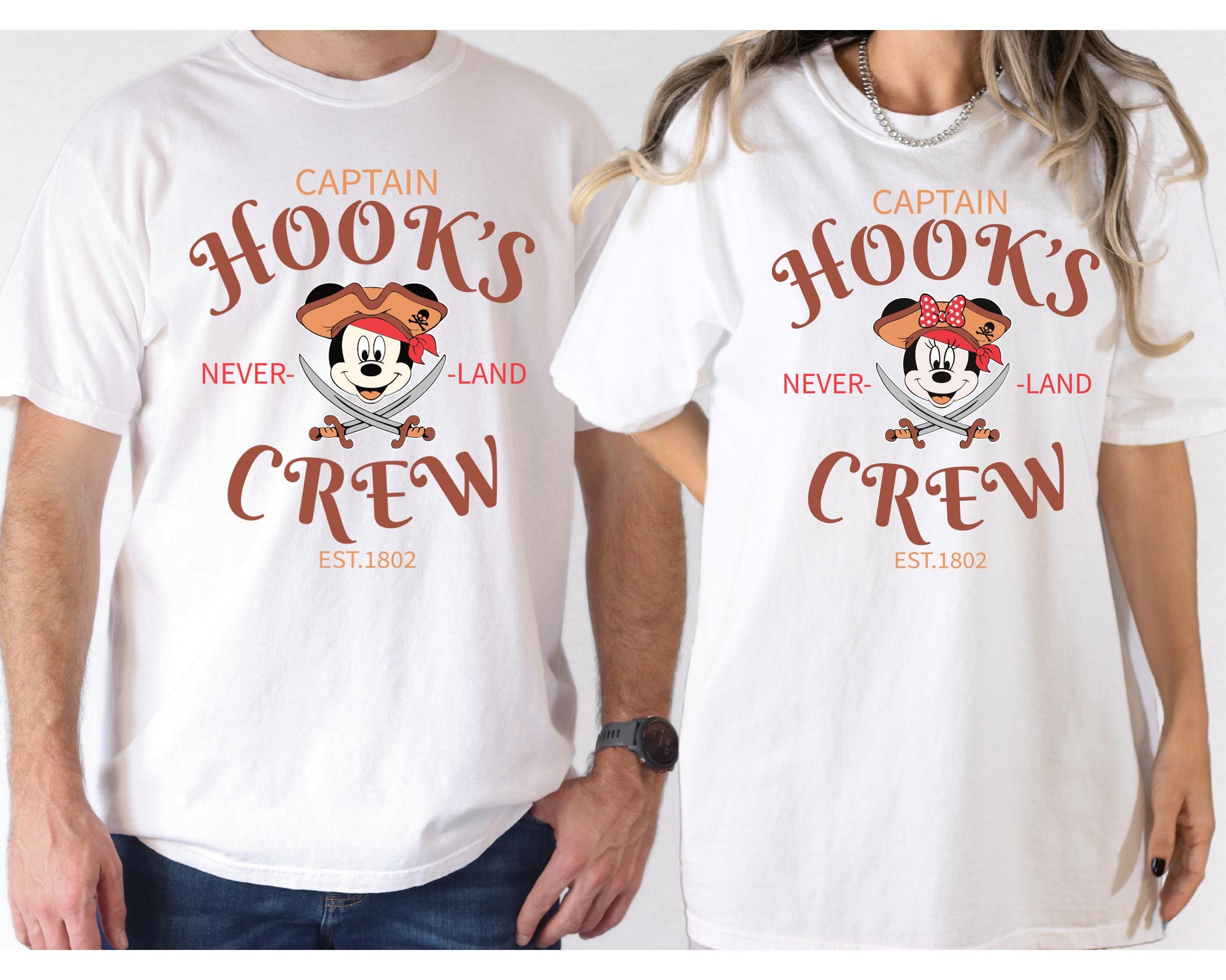 Disney Pirate T-Shirt, Mickey Captain Hook's Crew Shirt, Disneyland Cruising Tee, Mickey Pirate Shirt, Minnie Pirate Shirt, Never Land Shirt