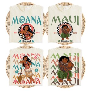 Princess Moana Characters Sweatshirt, Disney Hei Hei Pua Maui Tala Simea Hoodie, Disneyland Family Vacation Sweater, Disney Trip 2026 Sweat