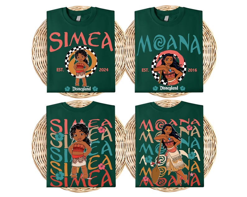 Princess Moana Characters Sweatshirt, Disney Hei Hei Pua Maui Tala Simea Hoodie, Disneyland Family Vacation Sweater, Disney Trip 2026 Sweat