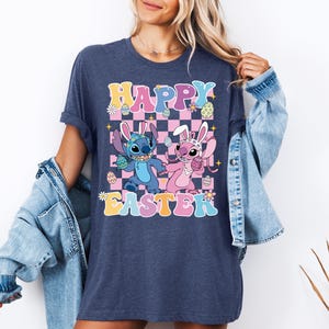 Stitch Angel Easter Day Shirt, Happy Easter Sweatshirt, Disney Easter Tee, Stitch Bunny Shirt, Angel Bunny Shirt, Easter Disney Trip Sweat