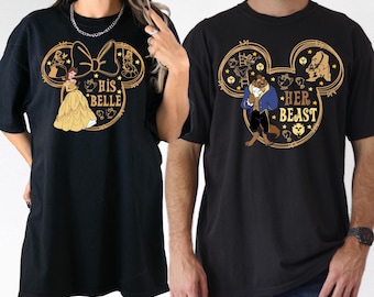 Princess Belle and Beast Valentine Shirt, Disney His Wife Her Husband Tee, Disney Couple Tee, Disneyland Honeymoon Matching Tee, XOXO Shirt