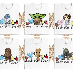 Disney Star Wars Best Day Ever Shirt, Baby Yoda Groot Chewbacca Shirt, Disneyland Family Vacation Shirt, Walt Disney World Trip Shirt
