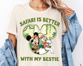 Minnie and Daisy Safari Shirt, Disney Safari is Better With My Bestie Shirt, Disney Girls Trip Shirt, Animal Kingdom Shirt, Disney Wild Tee